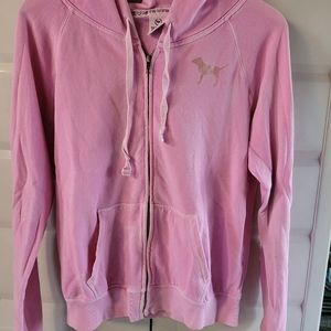 PINK varsity zip up jacket